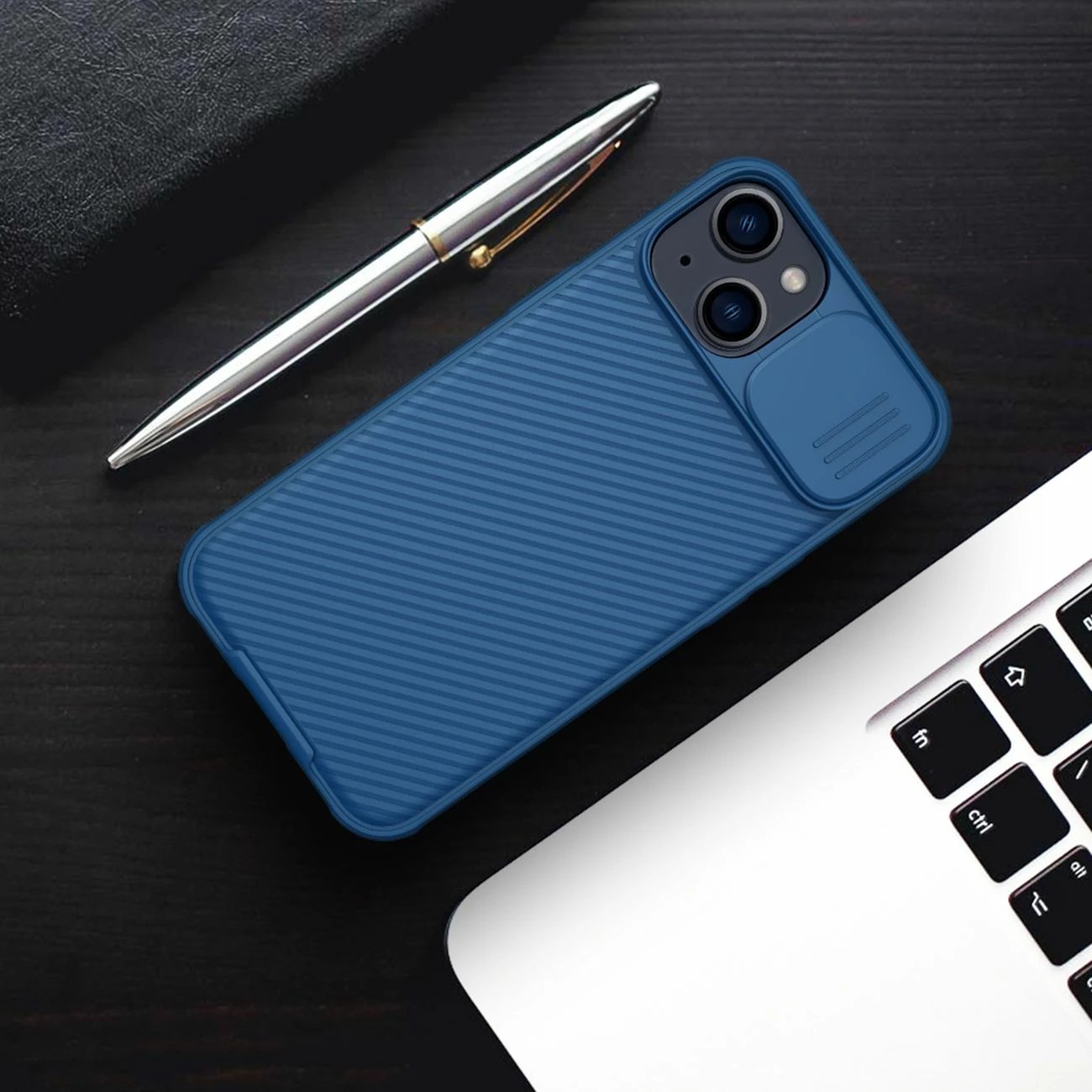Mbështjellës Nillkin CamShield Pro Magnetic për iPhone 14 Plus, me mbrojtës kamere, MagSafe, Kaltër