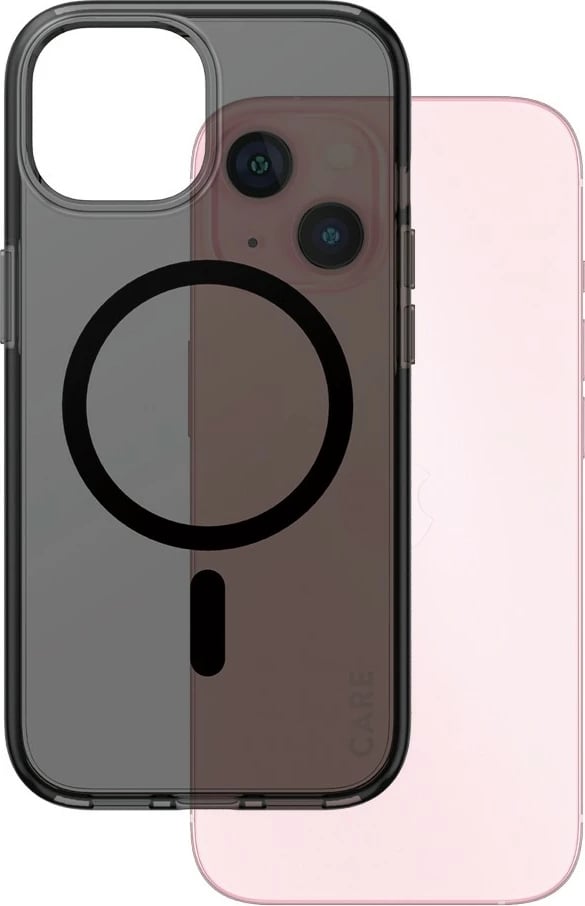 Mbështjellës PanzerGlass CARE Flagship MagSafe për iPhone 15, smokey/black