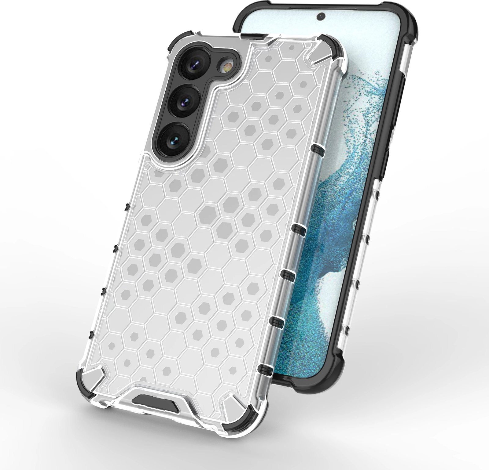 Mbështjellës Hurtel Honeycomb për Samsung Galaxy S23, i zi