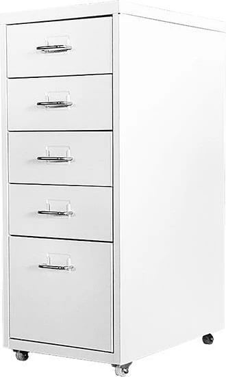 Njësi sirtarësh metalikë Nextdeco me rrota, H69x28x41cm, Bardhë