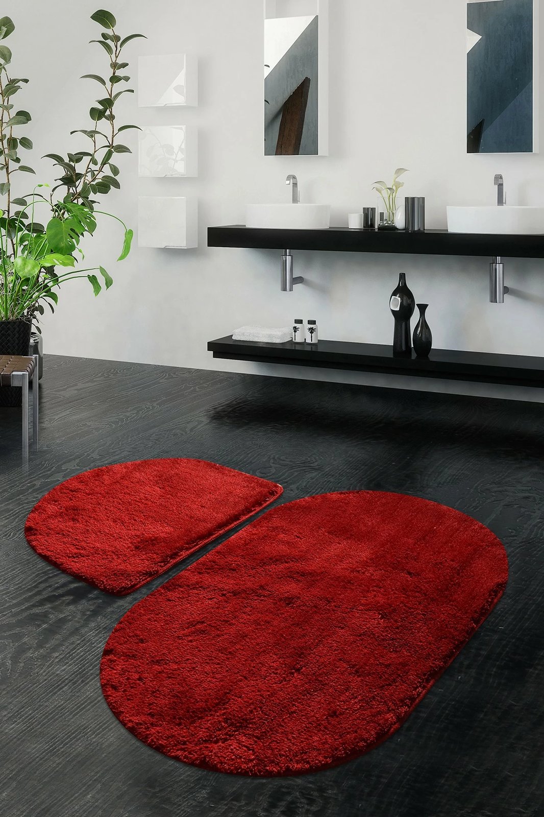 Set tapetesh banjoje akrilik (2 copë), ngjyrë e kuqe, Mijolnir