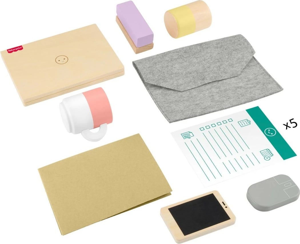 Set lodrash druri për zyrë shtëpie Fisher Price HXV11, shumëngjyrësh, 9 pjesë