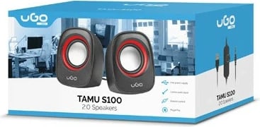 Altoparlantë kompjuteri UGo Tamu S100, 2.0, USB, 3.5mm, zi/kuqe