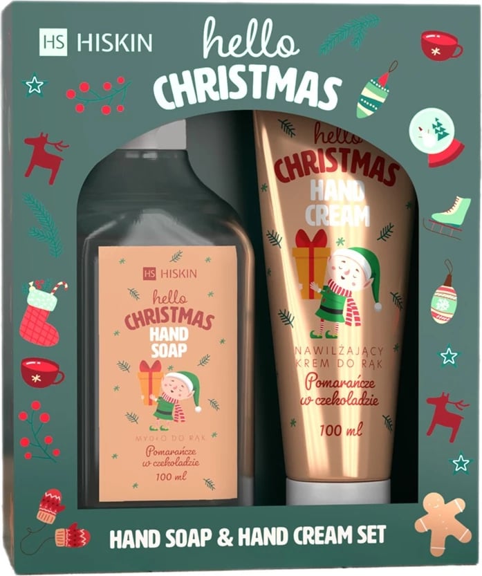 Set krem dhe sapun për duar për femra HiSkin Hello Christmas Sweet Chocolate, 60ml + 200ml