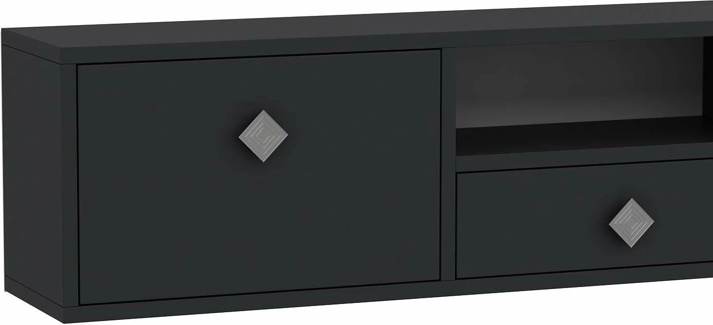 Komodë TV Skye Decor, 1305-DROP-1, antracit, argjend