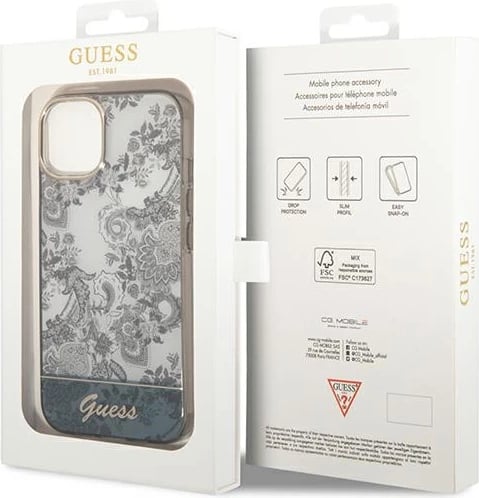 Mbështjellës Guess Porcelain Collection për iPhone 14 Plus 6.7", Gri Mbështjellës Guess Porcelain Collection për iPhone 14 Plus 6.7", Gri