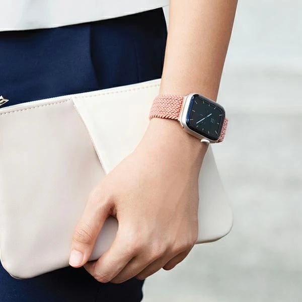 Rrip për Apple Watch UNIQ Aspen, pëlhurë Weavex, 42/44/45mm, rozë