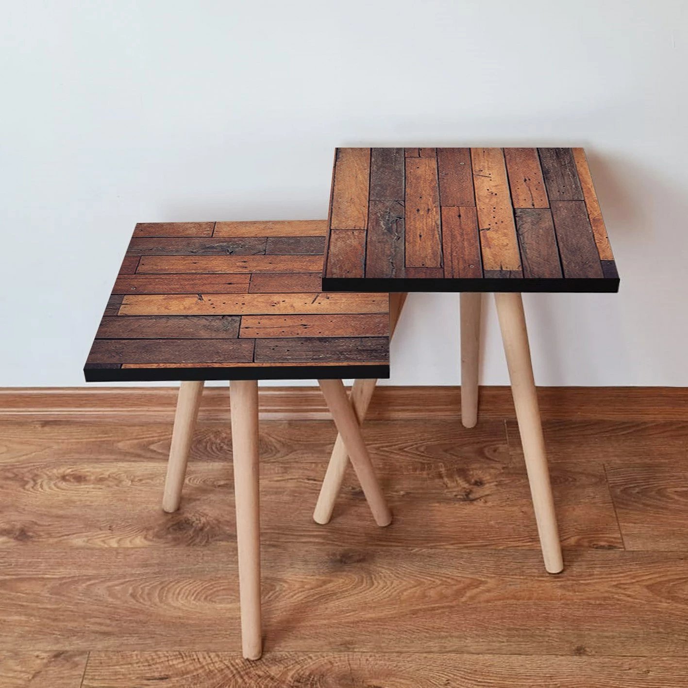 Set tavolina të mbivendosura, ngjyrë kafe, Skye Decor, 2 copë, 2Shp356