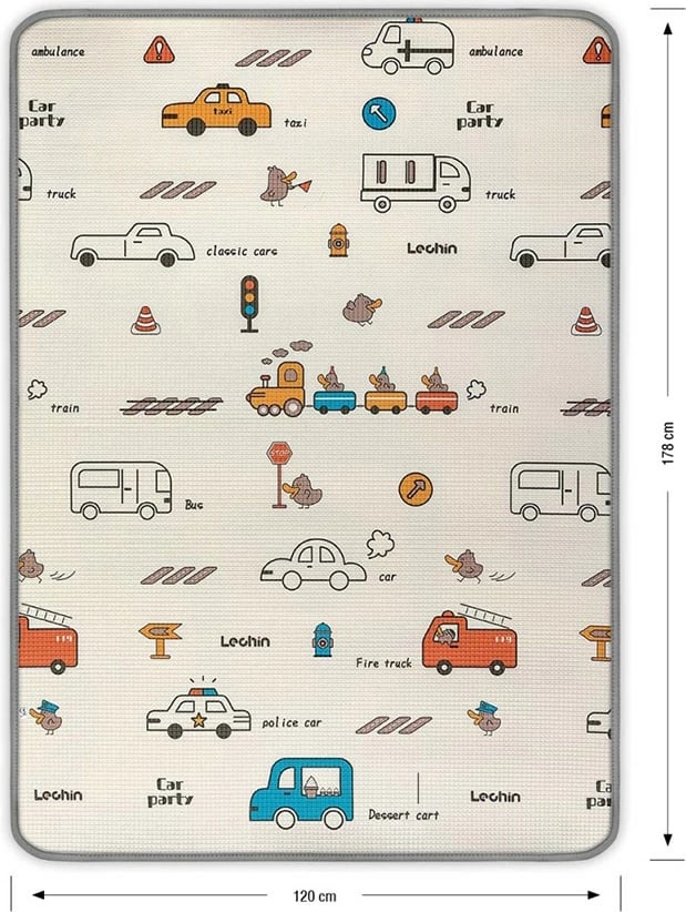 Dyshek loje prej shkumë, Milly Mally, Kinder City, 178x120 cm 1 cm trashësi, dyanshëm, ngjyra sipas fotos