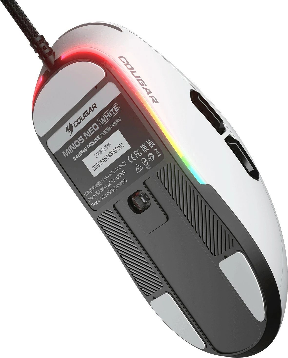 Maus gaming Cougar Minos NEO, 6200 DPI, ambidextrous, i bardhë