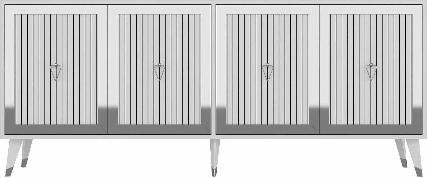 Konsolë Skye Decor, e bardhë, argjend