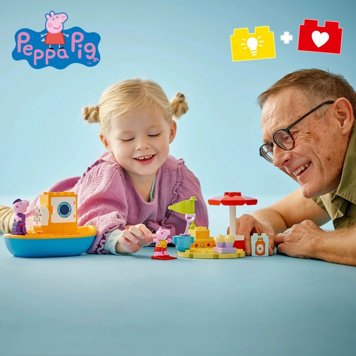 Set ndërtimi LEGO DUPLO Peppa Pig 10432, 23 pjesë, me varkë që noton, për fëmijë të vegjël