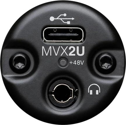 Interfejs audio Shure MVX2U për incizim, USB Type-C, Desktop, LED