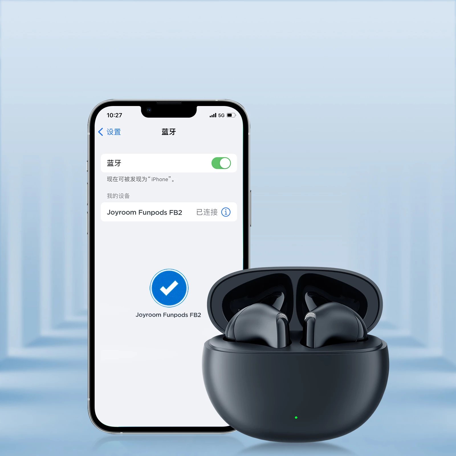 Kufje wireless Joyroom Funpods JR-FB2, Bluetooth 5.3, IP54, të zeza
