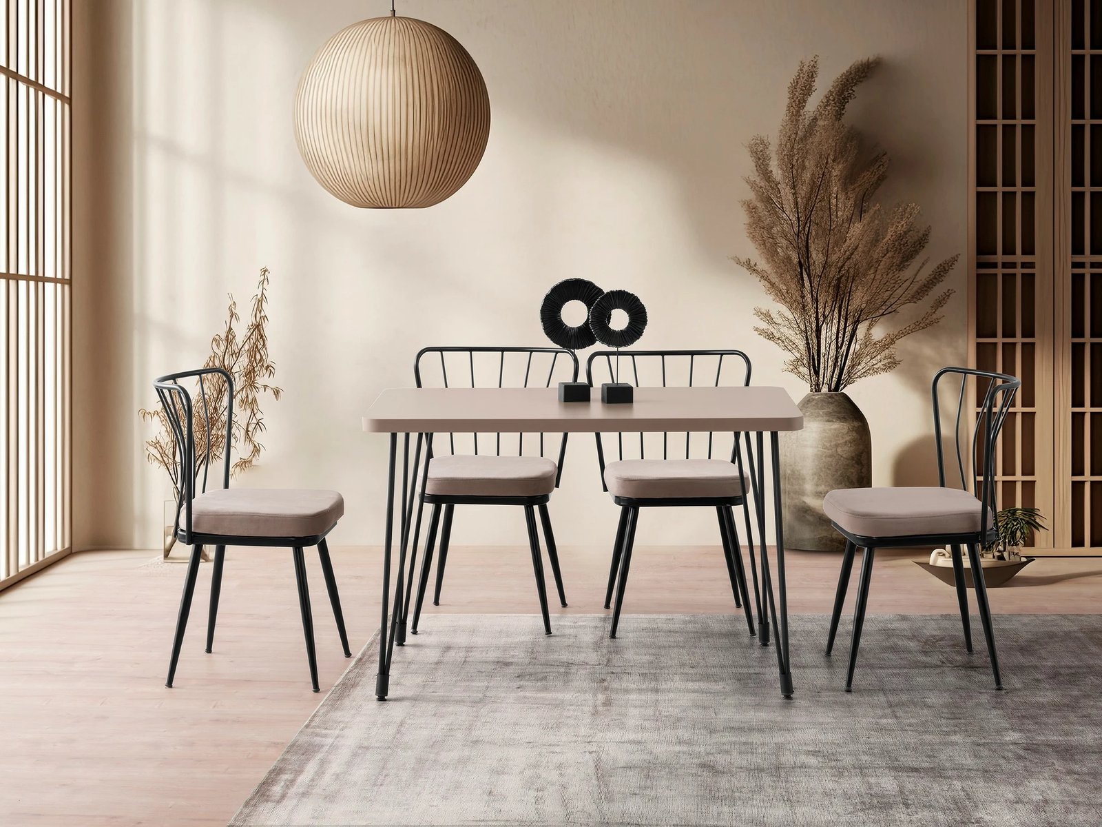 Tavolinë ngrënieje Skye Decor, ngjyrë mocha e çelët, Lagos - 1420