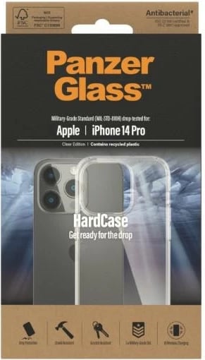 Mbështjellës PanzerGlass HardCase për iPhone 14 Pro, transparent