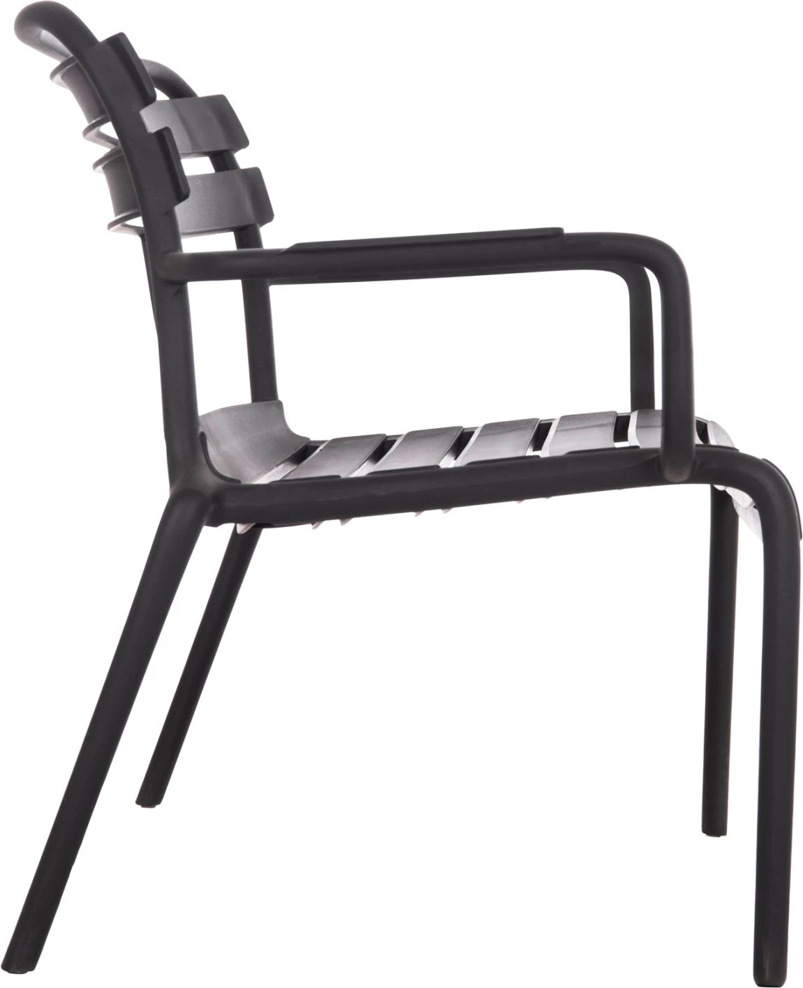 Stol dy vendësh polipropileni, i zi, KORVER FH6332.02, 113x65x76cm