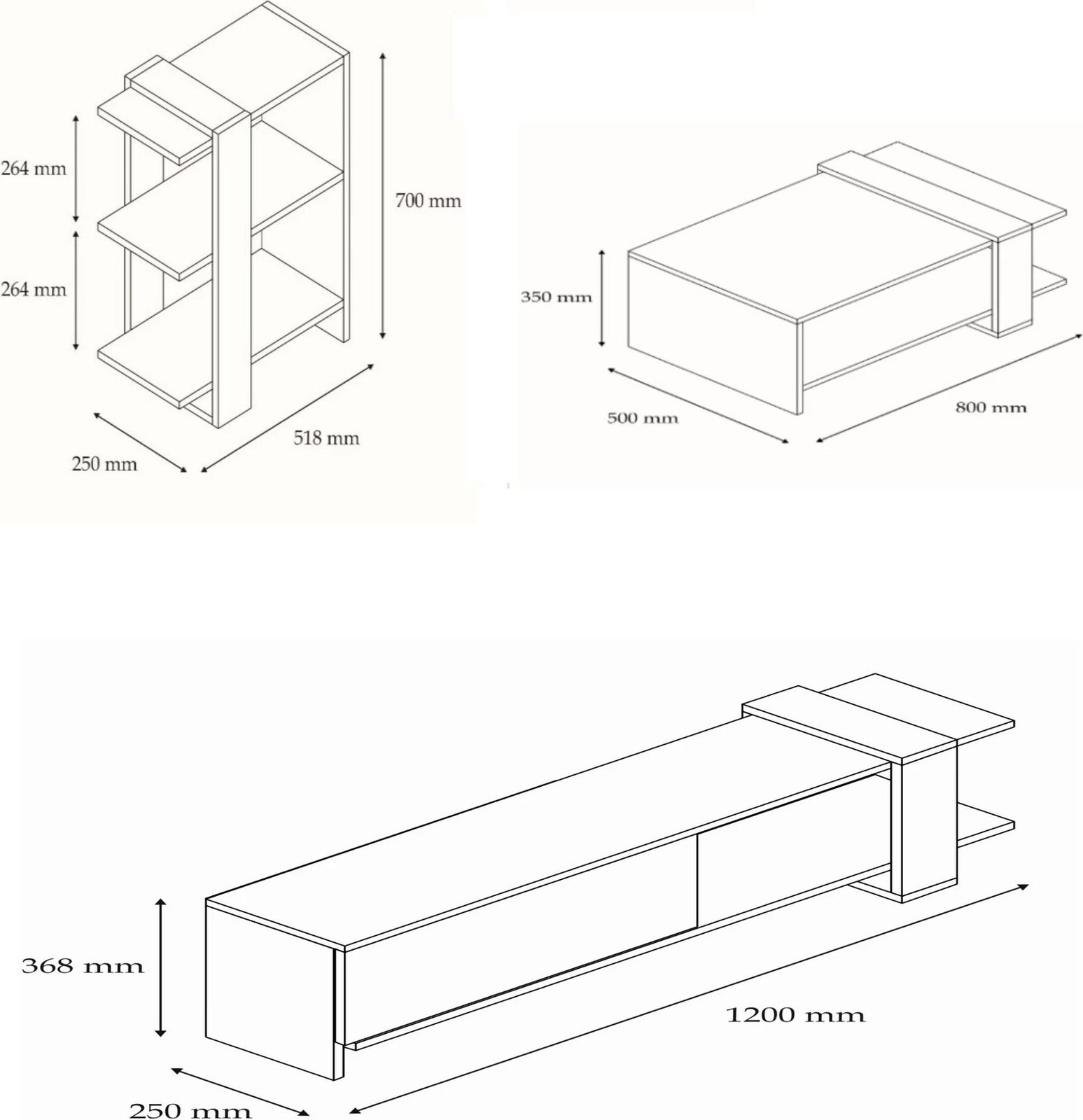 Set mobiljesh për dhomë dite, Gaye, ngjyrë arre dhe e bardhë