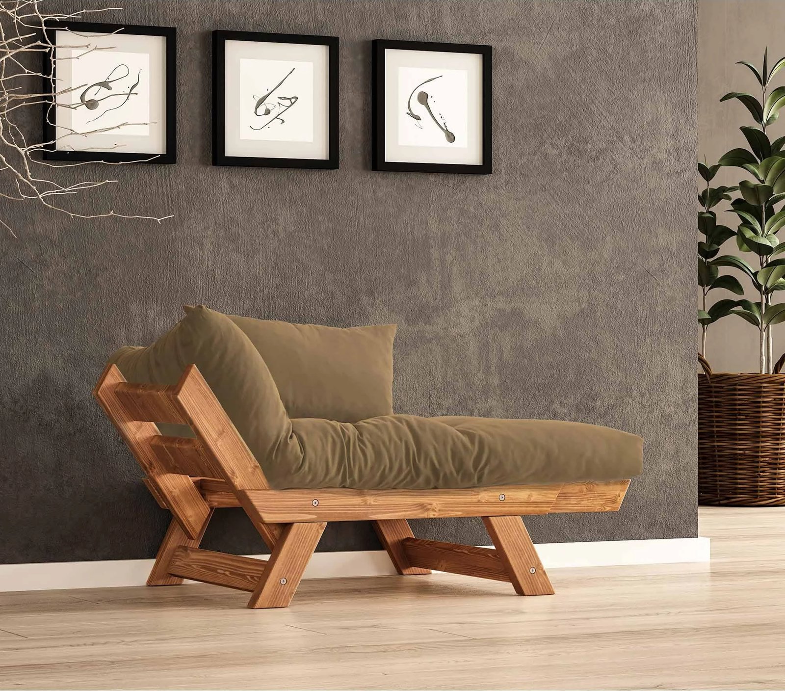 Karrige një vend për kopsht, Skye Decor, CPT8152-140, ngjyrë teak dhe camel