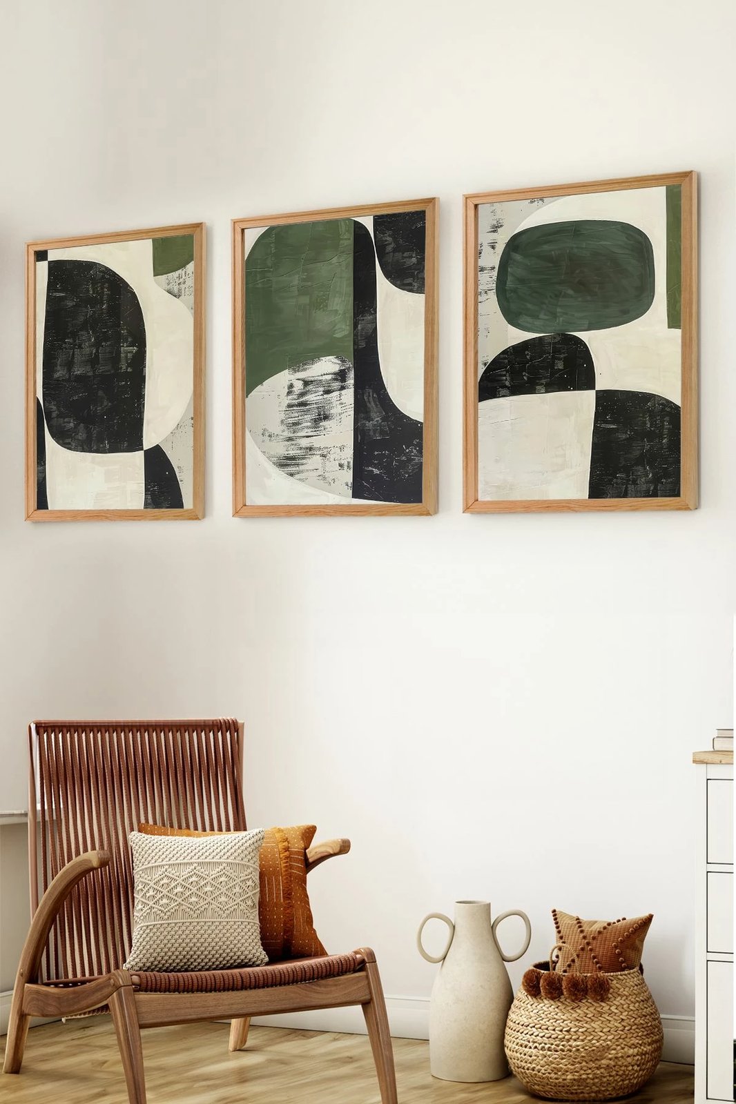 Pikturë dekorative me kornizë MDF (3 copë), Wallity, Myk3015-3