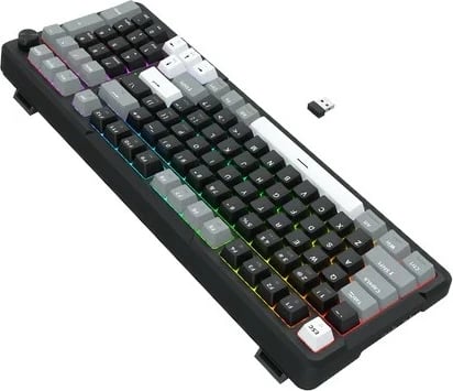 Tastierë mekanike Redragon ARLOKKS QMK K742, 96%, RGB, wireless/wired, anglisht, e zezë