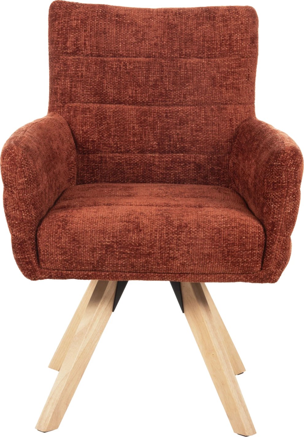 Karrige ngrënieje GAZER, FH9845.06, pëlhurë kafe e kuqërremtë, këmbë druri gome, 66x63x91H cm, set prej 2 copë