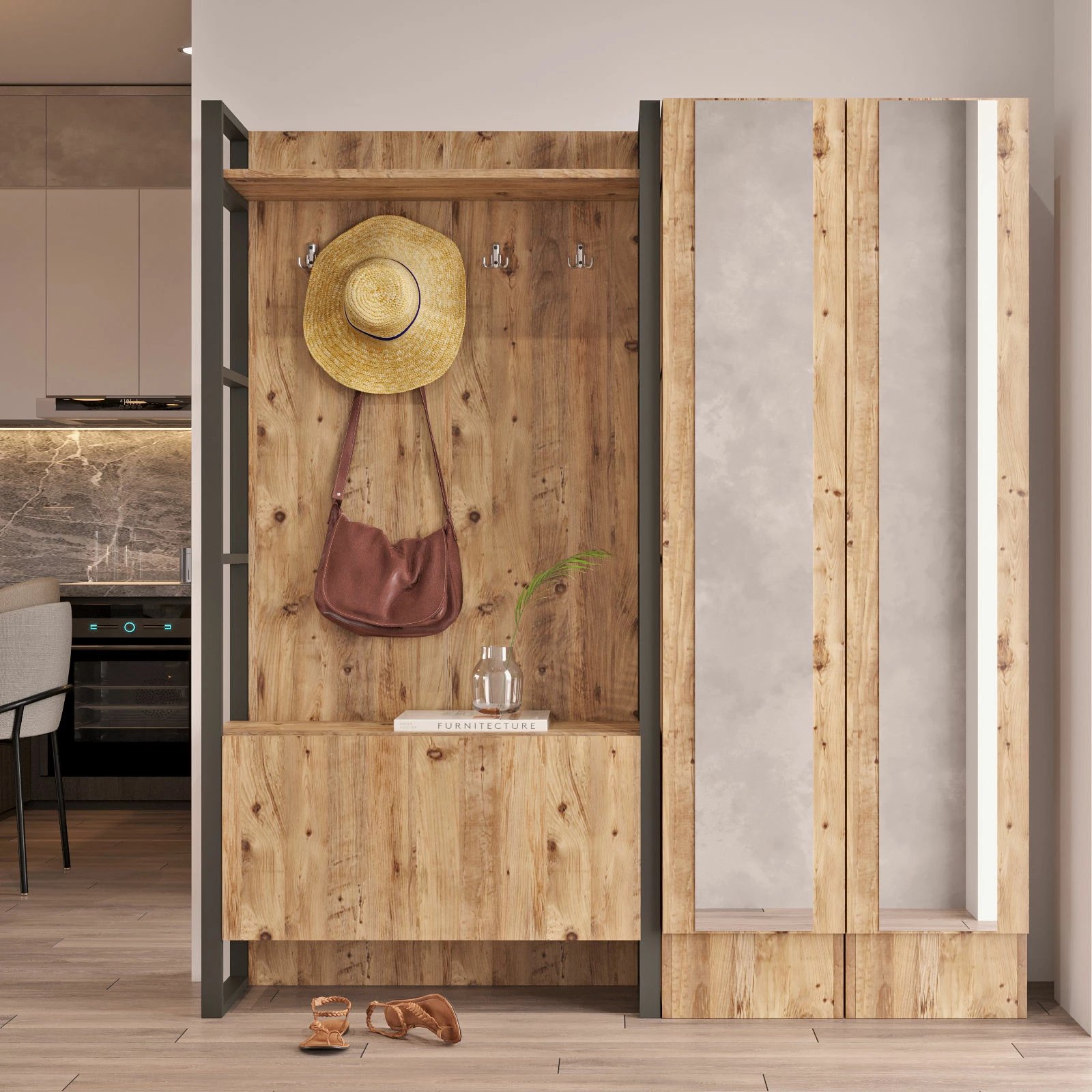 Stendë korridori Hanah Home, Ml17-A, ngjyrë Atlantic Pine