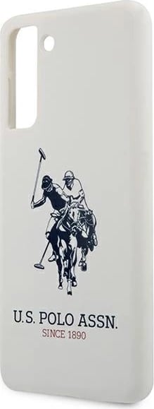 Mbështjellës U.S. Polo Assn. USHCS21MSLHRWH për Samsung Galaxy S21+, silikon, i bardhë