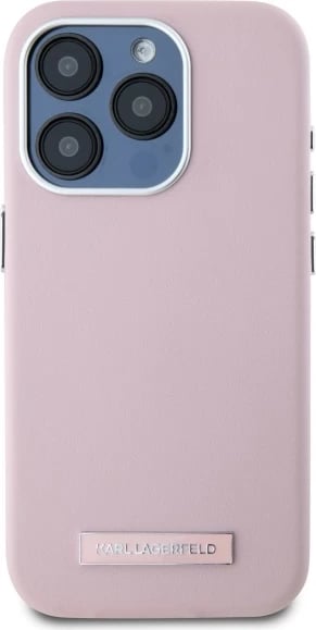 Mbështjellës Karl Lagerfeld FW Metal Plate MagSafe për iPhone 15 Pro Max, Rozë