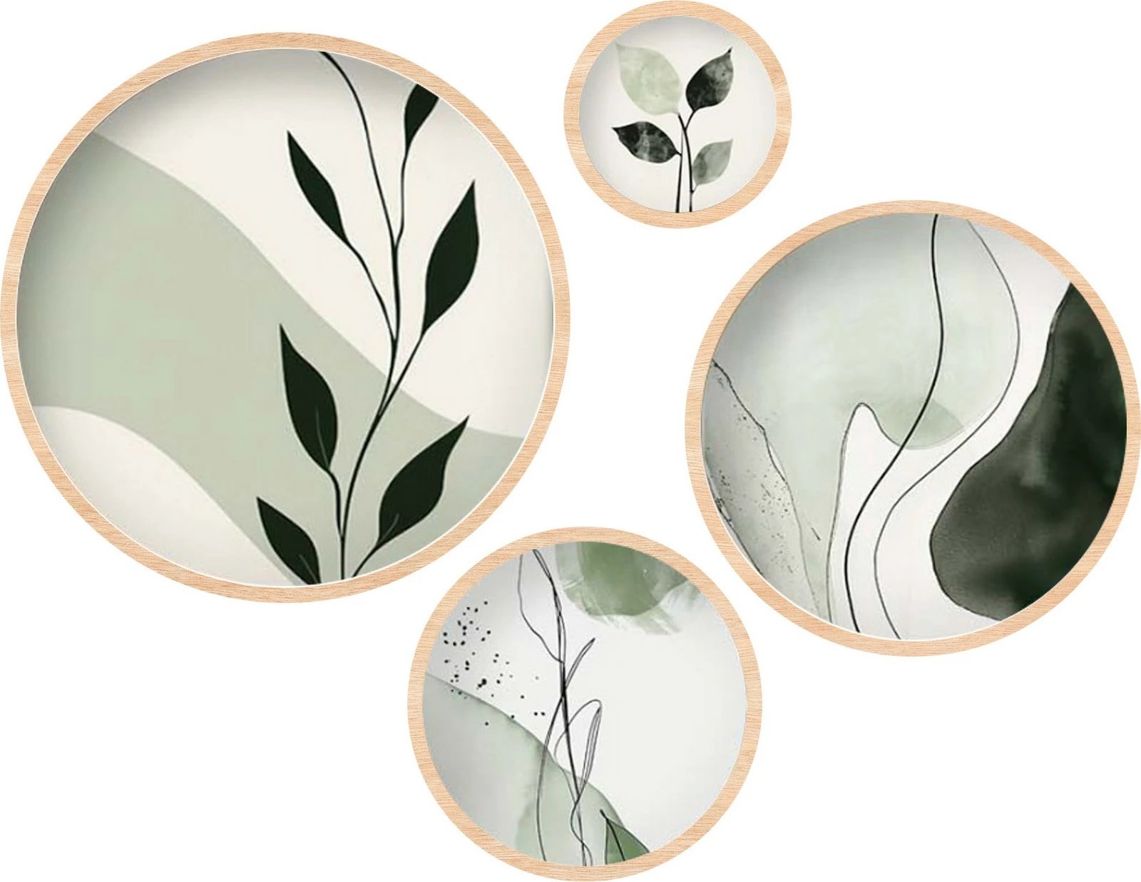 Set pikturash dekorative me kornizë MDF (4 copë), Wallity, Huhu297