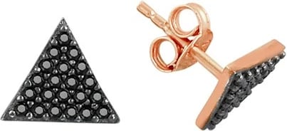 Vathë argjendi Jumeon, ngjyrë rozë ari dhe e zezë, 8mm