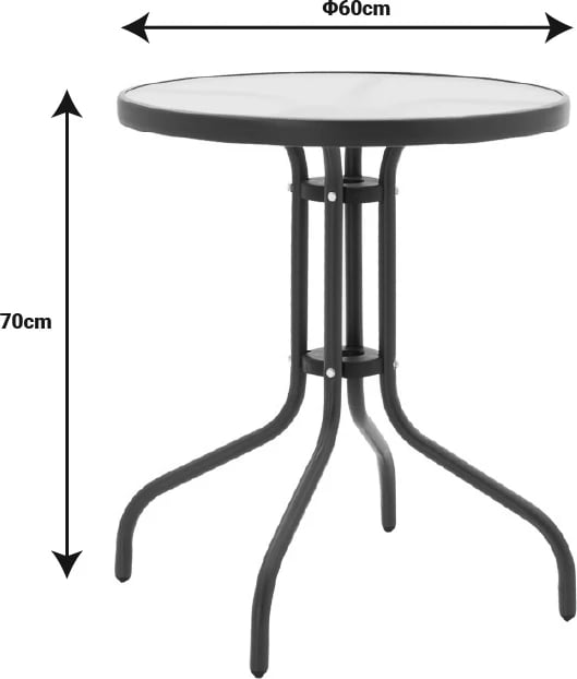 Set tavoline me karrige Obbi-Watson, ngjyrë kafe, metal-pe, 60x60x70cm