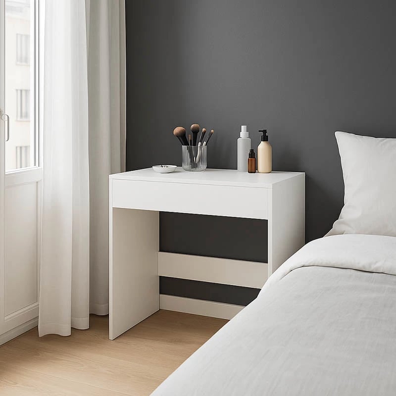 Konsolë-dollap për dhomë gjumi Artemisia, e bardhë, 90x45x76.8cm