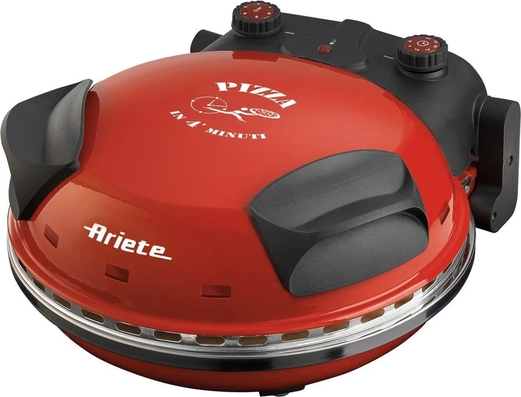 Furrë elektrike për pica Ariete, 909 Pizza Party da Gennaro, e kuqe e zi