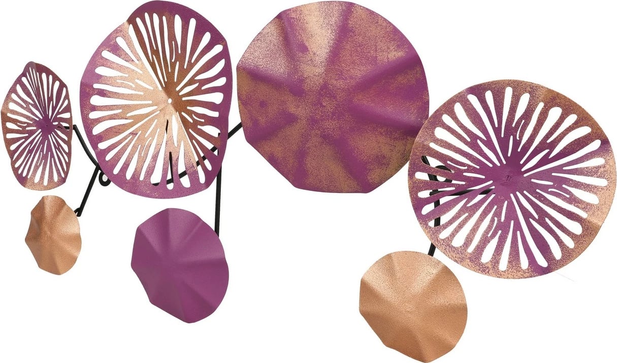 Aksesor dekorativ metalik për mur Wallity, art metalik 2