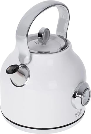 Çajnik elektrik, Adler AD 1346, 1.7L, STRIX, termometër analog, inox, 1850-2200W, bardhë