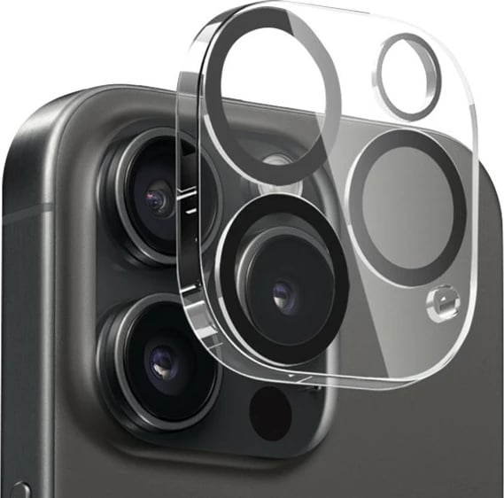 Xham mbrojtës kamerë CRONG Lens Shield për iPhone 16 Pro / 16 Pro Max / 15 Pro / 15 Pro Max, transparent