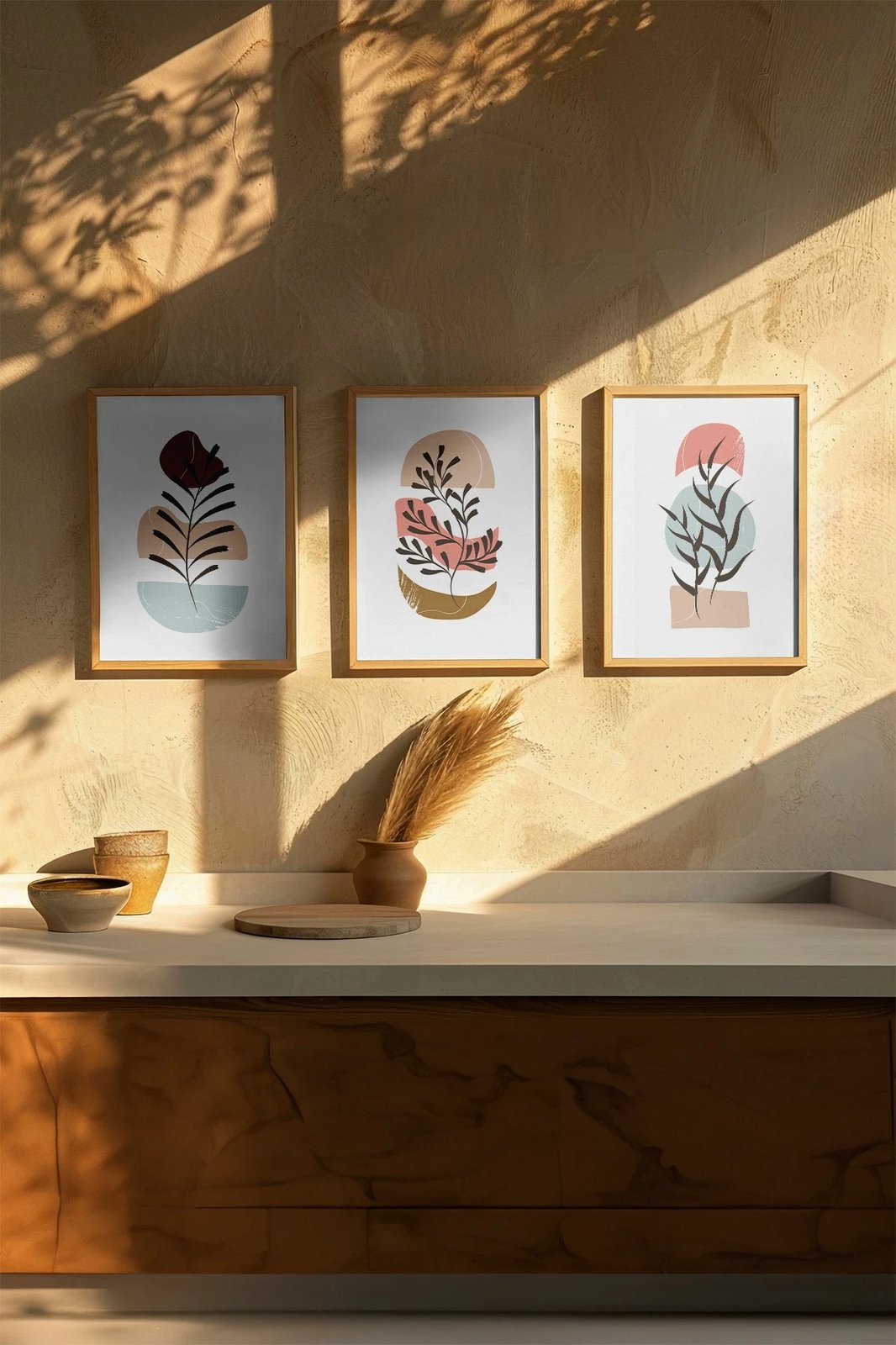 Set pikturash dekorative me kornizë, 3 pjesë, Wallity, 3Dartsohoset109