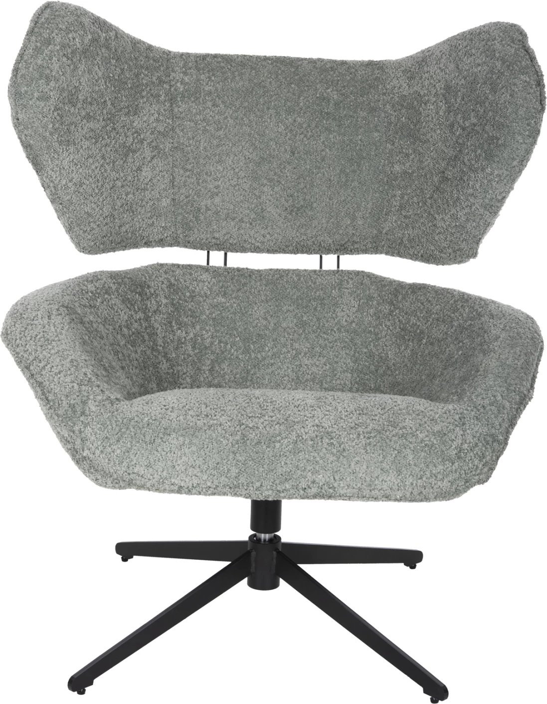 Karrige rrotulluese BRYLL, ngjyrë fistik, FH9597.05, bazë metalike e zezë, 86x90x97H cm