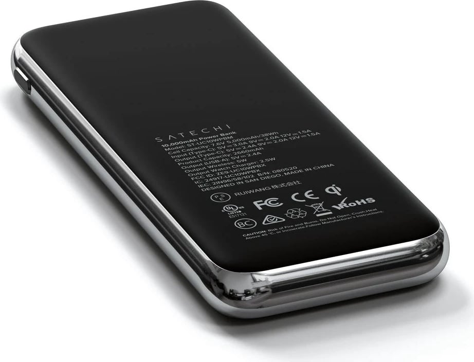 Power bank Belkin QUATRO 10000 mAh, karikim wireless, e zezë/argjendtë