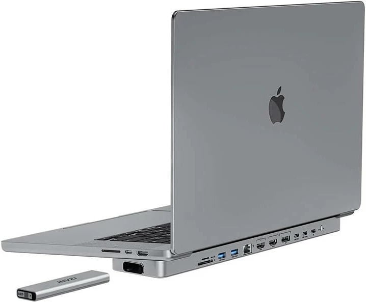 Kasë INVZI MagHub 12in2 me SSD tray për MacBook Pro 13"/14", Gri