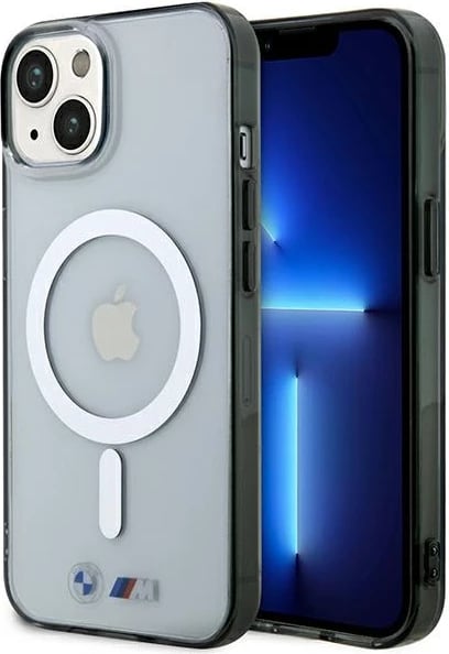 Mbështjellës BMW Silver Ring MagSafe për iPhone 14 6.1", transparent Mbështjellës BMW Silver Ring MagSafe për iPhone 14 6.1", transparent