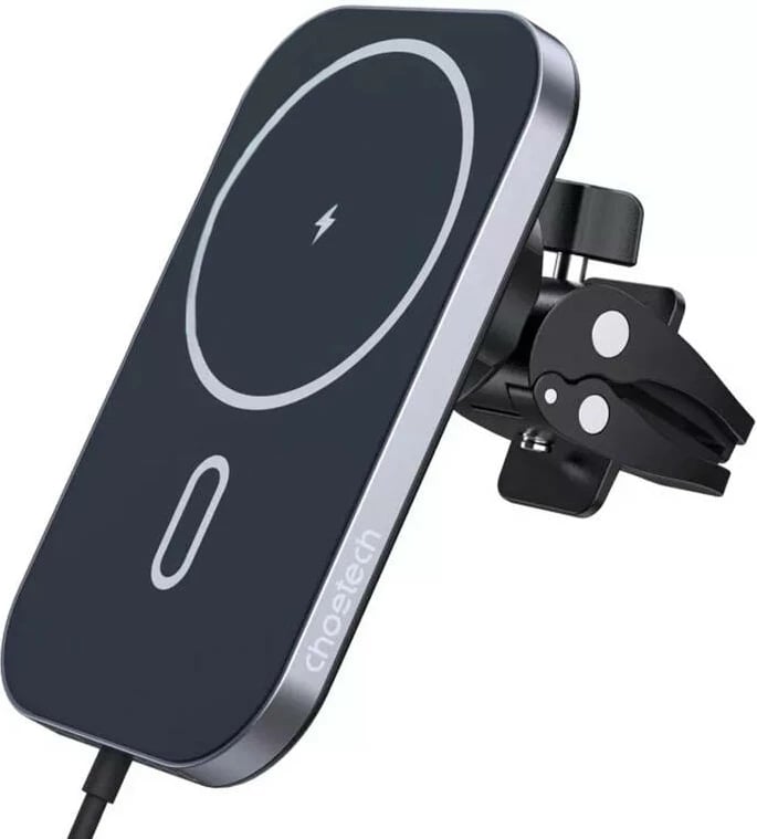 Karikues induktiv për makinë Choetech T200-F, 15W, për iPhone 12, i zi