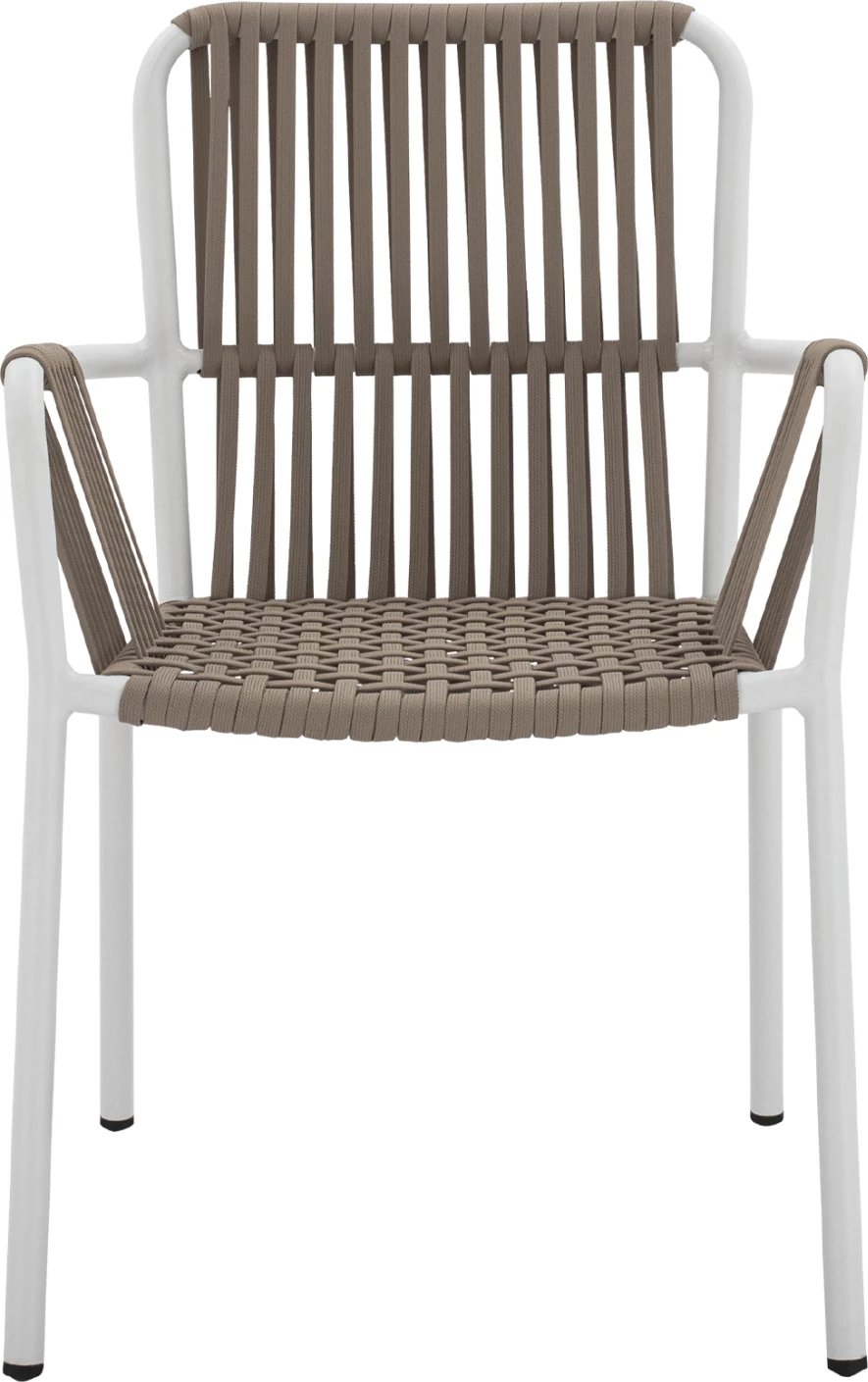 Karrige alumini e bardhë me litar të gjerë kapuçino FH5784.01 56x58x85 cm