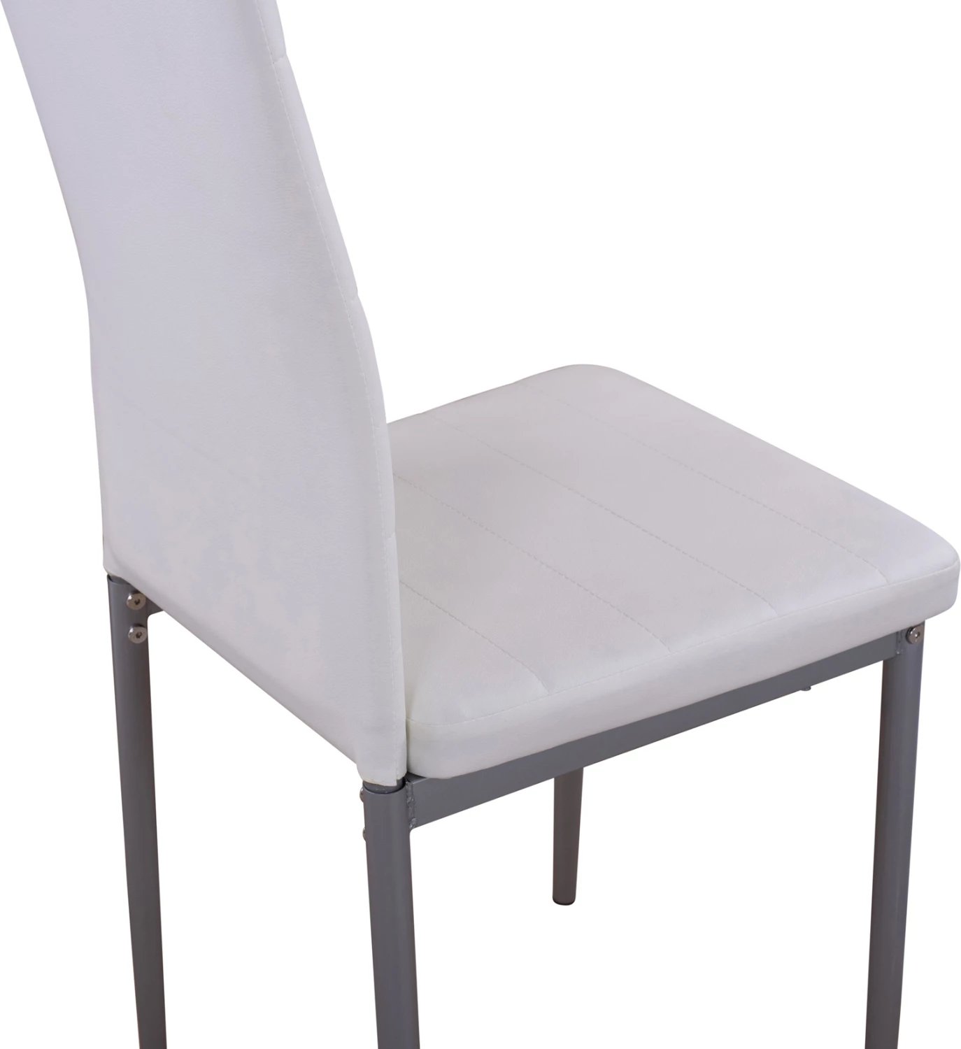 Karrige metalike Lady FH0037.11, kornizë metalike e bardhë PU K/D, 40x48x95 cm, set prej 4 copash