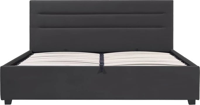 Krevat Molito kadife, ngjyrë e zezë, me hapësirë për depo, 150x200cm