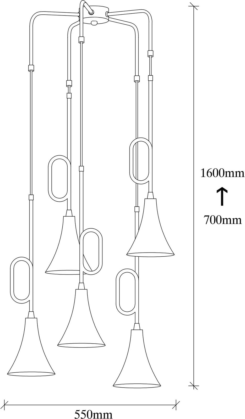 Llambë tavani Opviq, Sarmal - 4486, e zezë dhe ari, 55x100cm