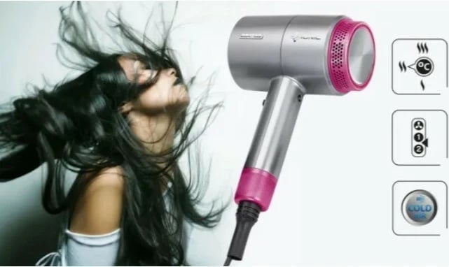 Tharëse flokësh, MPM, MSW-22, 1800 W, 3 nivele nxehtësie, 2 shpejtësi, jonizim, buton ajër i ftohtë, grykë koncentratore, kabllo 1.8 m, rozë/çelik