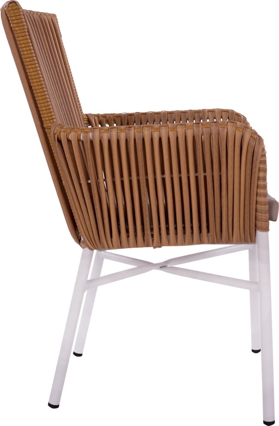 Karrige alumini për kopsht, FH5298.01, e bardhë me jastëk, 57x60x90 cm