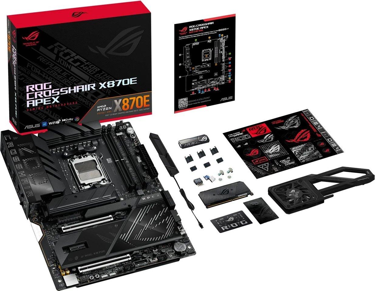 Pllakë amë ASUS ROG CROSSHAIR X870E APEX, Socket AM5, ATX, e zezë Pllakë amë ASUS ROG CROSSHAIR X870E APEX, Socket AM5, ATX, e zezë